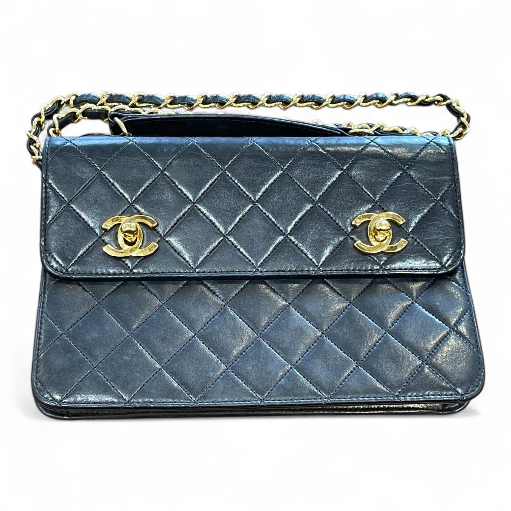 【ブランド】シャネル　マトラッセラムスキン　チェーンショルダーバッグ