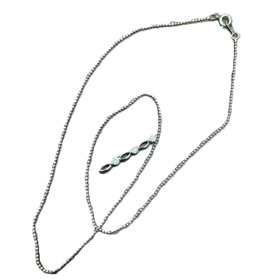 K14WG(14金）ホワイトゴールドネックレス