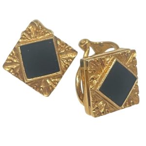 K18 オニキス イヤリング