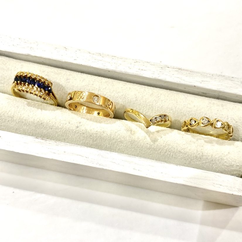 【K18アクセサリー】18金・750・貴金属・ジュエリー・リング・指輪・宝石・サファイヤ・ダイヤモンド