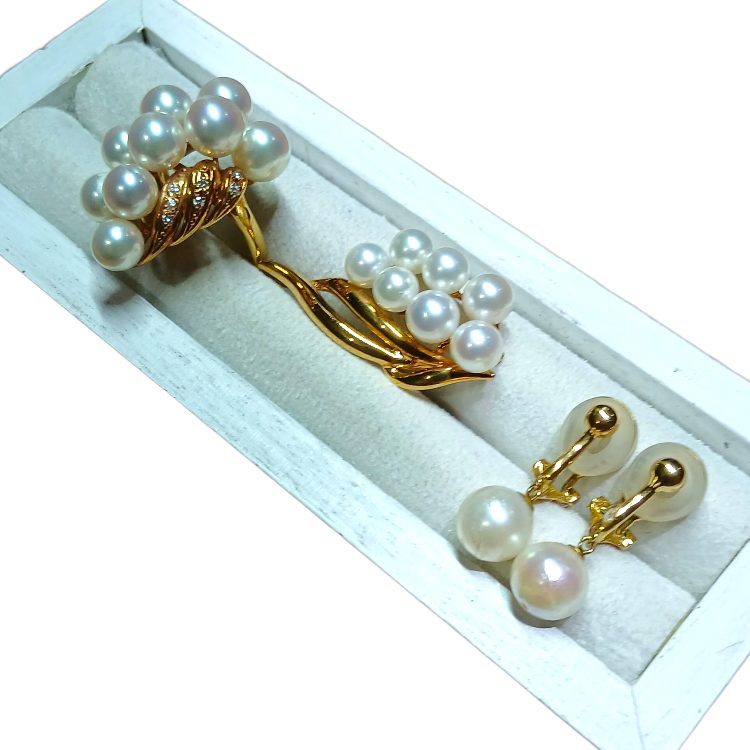 【K18おまとめ】18金・750・貴金属・アクセサリー・宝石・パール・真珠・イヤリング・ピアス・指輪・リング