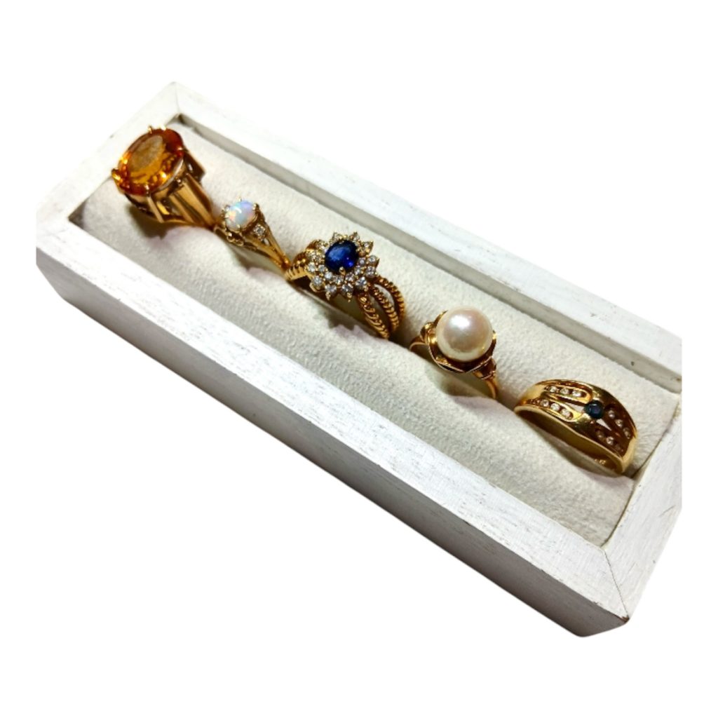 【K18ジュエリーアクセサリー】18金・750・貴金属・アクセサリー・リング・指輪・サファイヤ・パール・シトリン