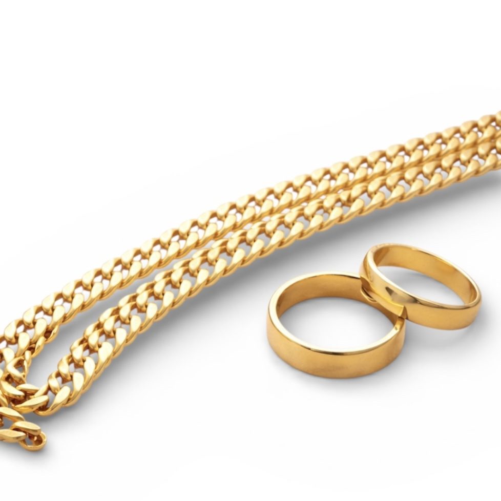 K18（18金）喜平ネックレス 甲丸リング まとめて