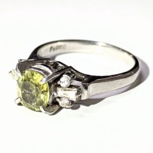 Pt900 プラチナ リング 指輪 ペリドット