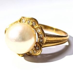 K18 18金 リング 指輪 パール