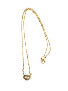 K18　カルティエ　Cハートネックレス