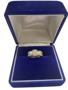 18イエローゴールド:プラチナ900（Pt900）コンビ,メレダイヤリング