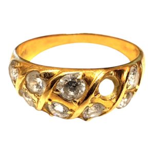 K18(18金) 750 ダイヤモンド付きリング(一部欠けあり) 札幌市西区 琴似