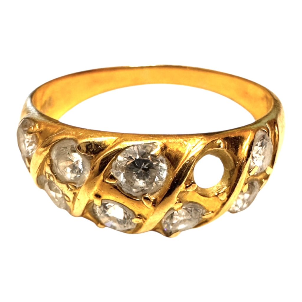 K18(18金) 750 ダイヤモンド付きリング(一部欠けあり) 札幌市西区 琴似