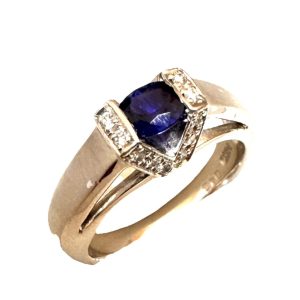 Pt900(プラチナ900) サファイア/メレダイヤ付きリング 札幌市西区 八軒