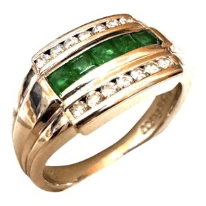 Pt900(プラチナ900) エメラルド/メレダイヤ付きリング 札幌市北区