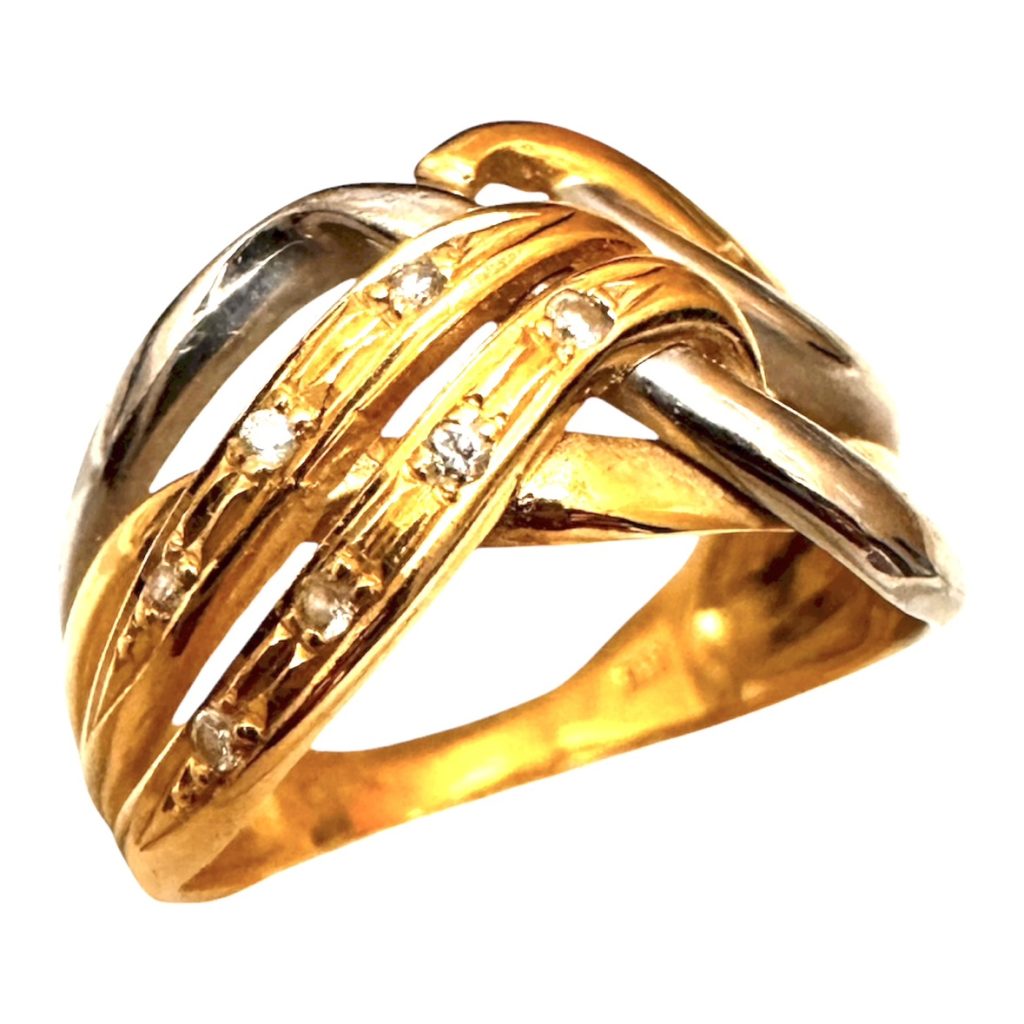 K18/Pt900 コンビ ダイヤモンド付きリング 札幌市西区 八軒