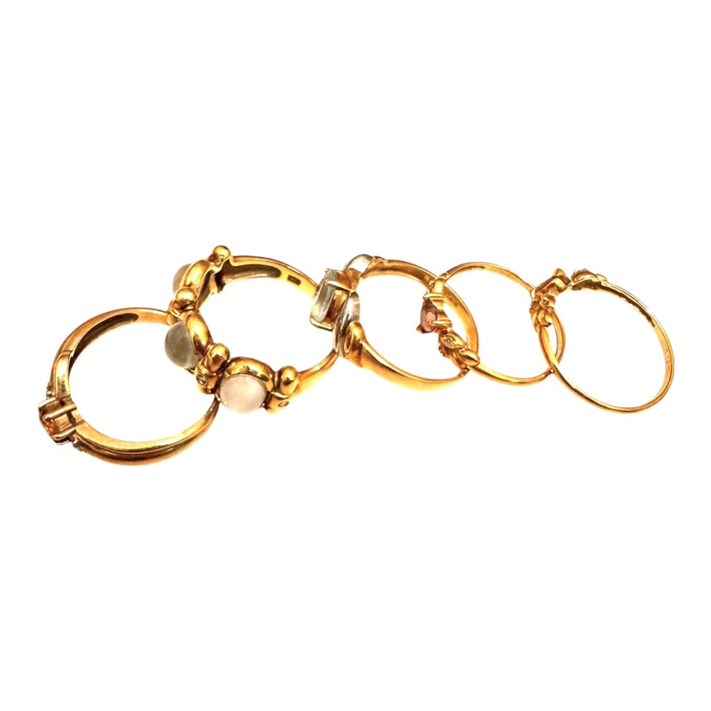 K18 750 YG リング4点おまとめ 札幌市手稲区