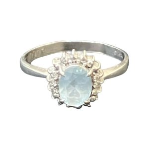 【アクアマリン メレダイヤ リング】Pt900 プラチナ900