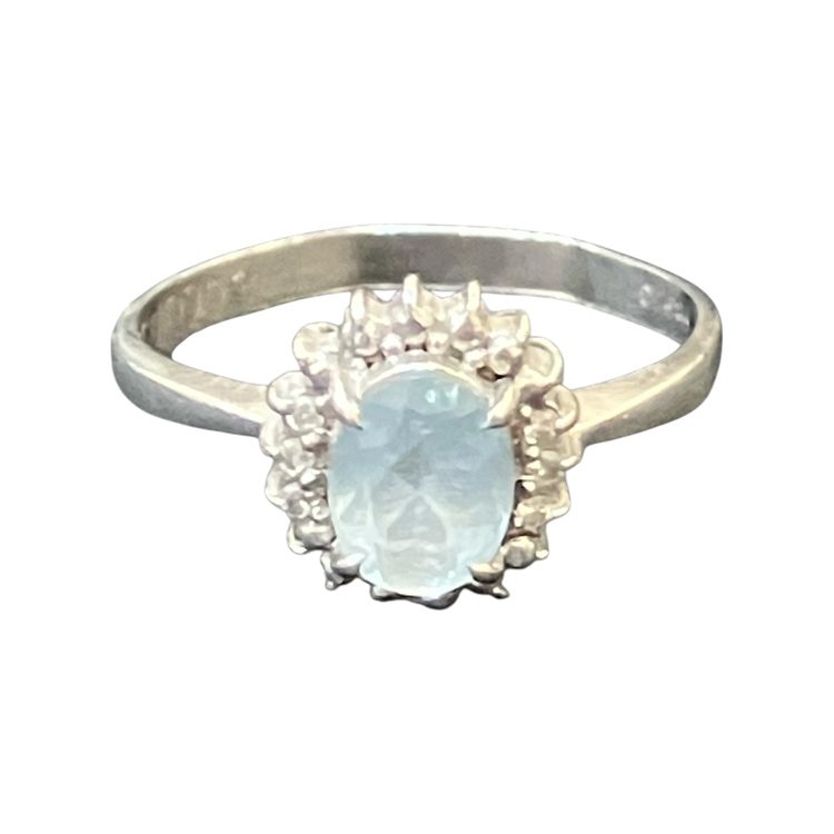 【アクアマリン メレダイヤ リング】Pt900 プラチナ900