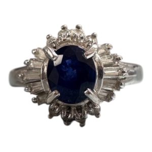 Pt900 サファイアダイヤリング