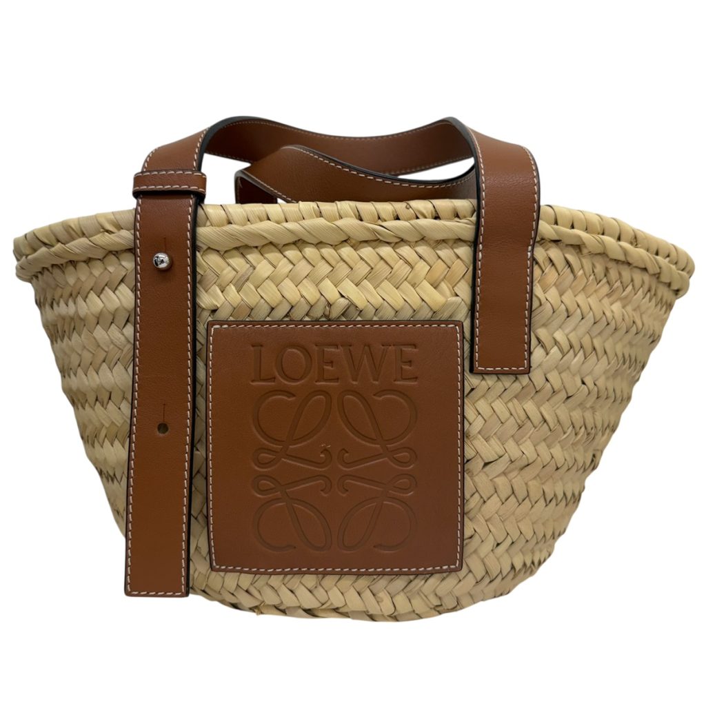 ロエベスモールサイズ バスケットバッグ（ヤシの葉＆カーフ）