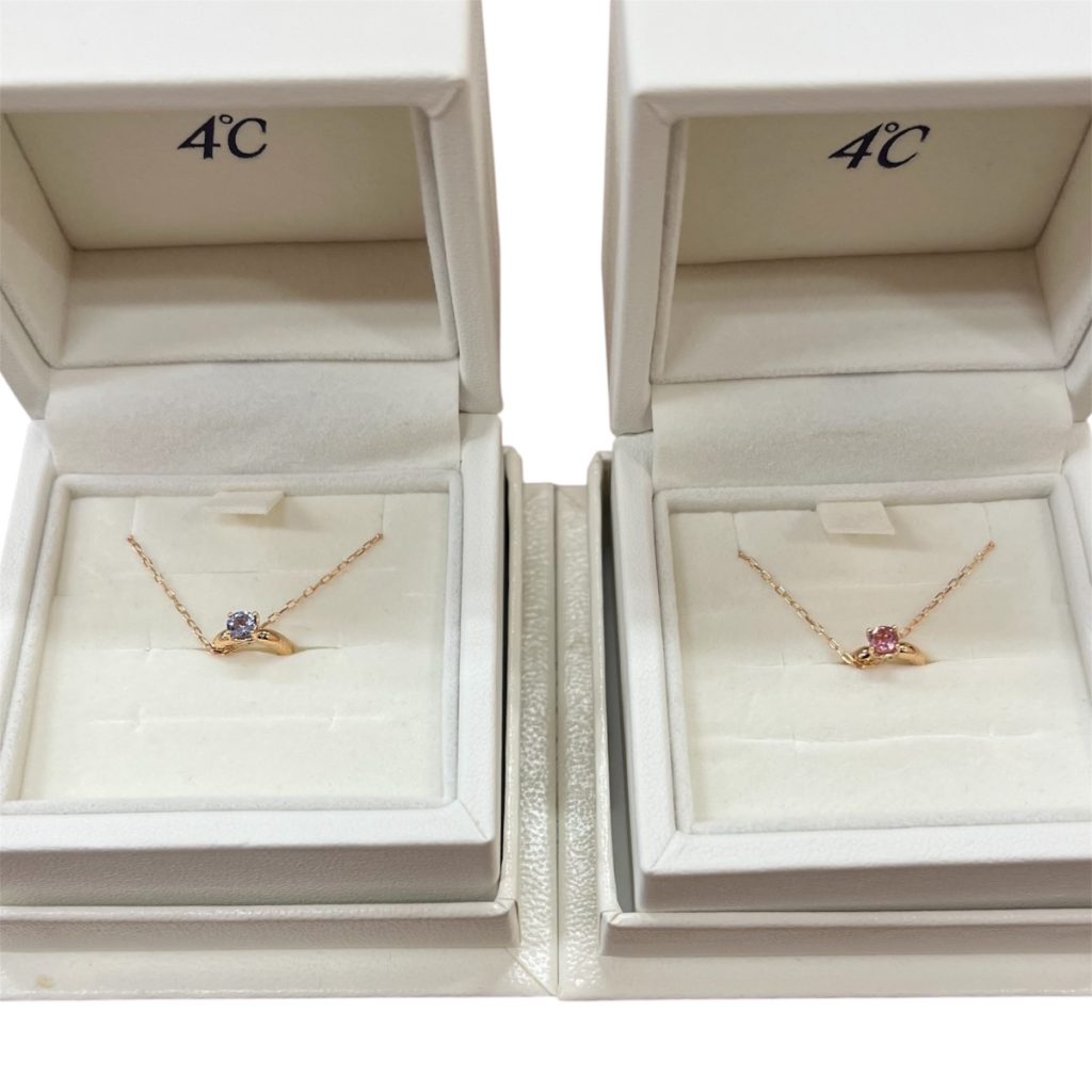 4℃ 18金（K18）ネックレス トルマリン・タンザナイト