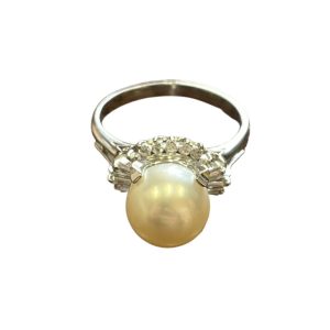 Pt900(プラチナ900/アクセサリー/パール/真珠/貴金属)メレダイヤ　ダイヤモンド