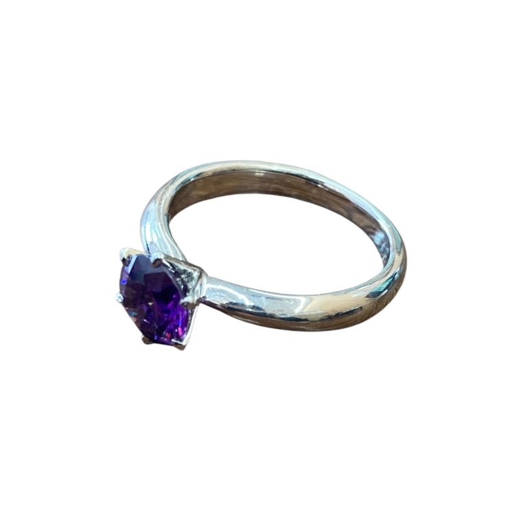 Pt900 アメジストリング　プラチナ900