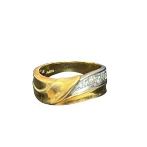 K18/Pt900(18金/プラチナ900)　メレダイヤ　リング