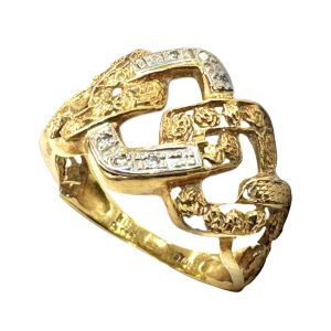 【K18×Pt850 (金×プラチナ)】ダイヤモンド リング