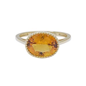 K18 18金 シトリン付きリング