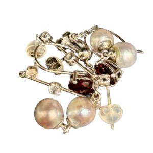 K14WG ピアスまとめ 石あり 14金 ホワイトゴールド アクセサリー