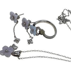 【函館市 ジュエリーまとめ買取実績】K10WG リング・ネックレス・ピアス セット｜まとめ売り高評価