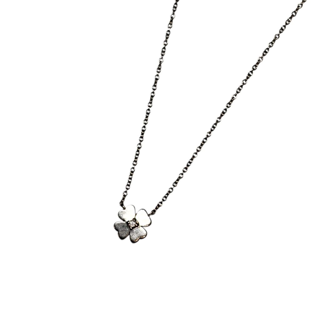 K18 WG メレダイヤ付き ネックレス