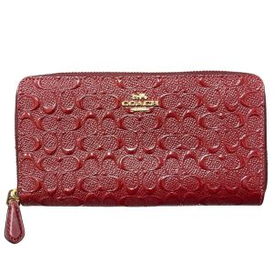 コーチ（COACH）F54805 シグネチャー エンボスド パテントレザー アコーディオン ジップ 長財布
