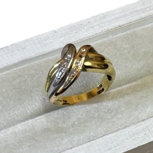 K18 18金 Pt900 金 ゴールド プラチナ コンビ メレダイヤ リング アクセサリー ジュエリー 貴金属