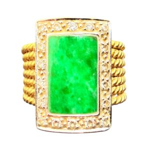 K18 エメラルド付 リング