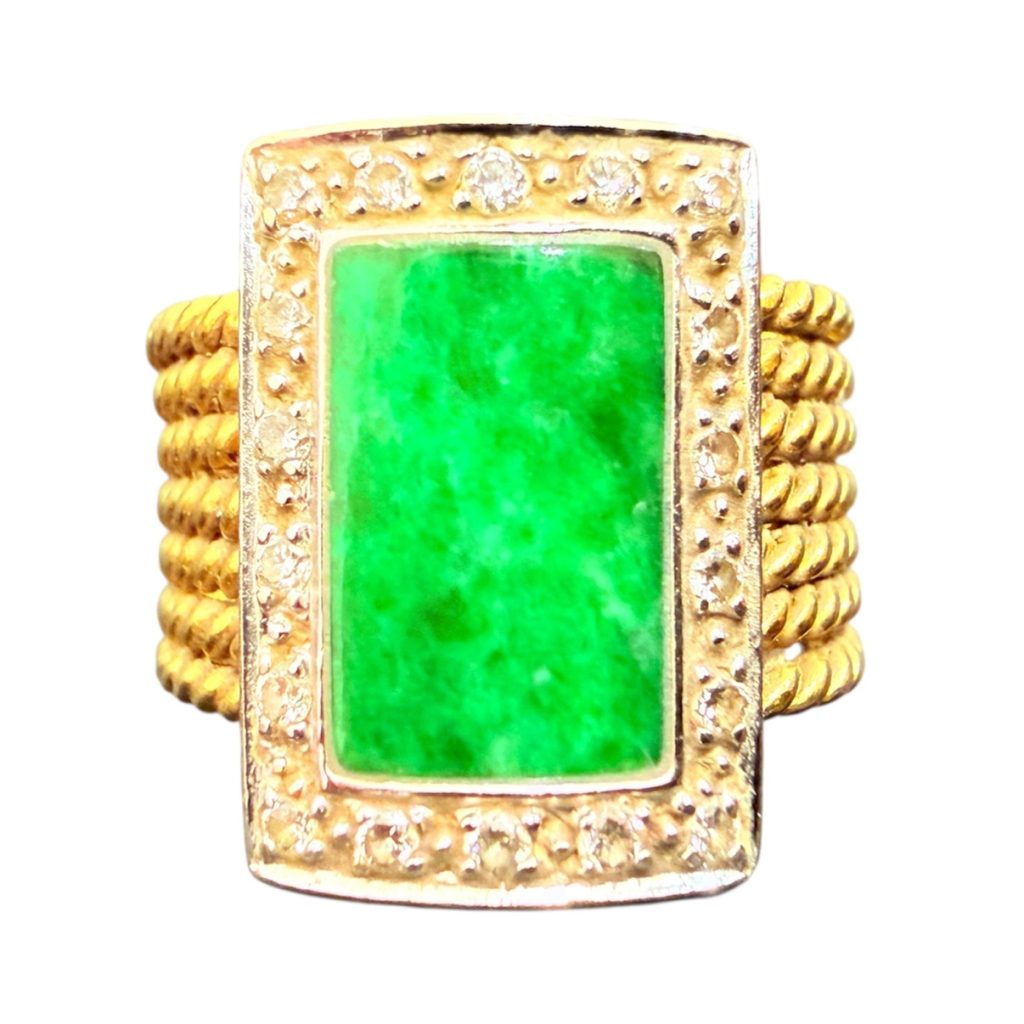 K18 エメラルド付 リング