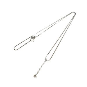 【K18WG (18金)】ダイヤモンド ネックレス