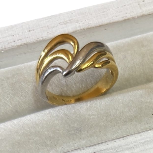 K18 18金 Pt900 金 ゴールド プラチナ コンビ リング アクセサリー ジュエリー 貴金属