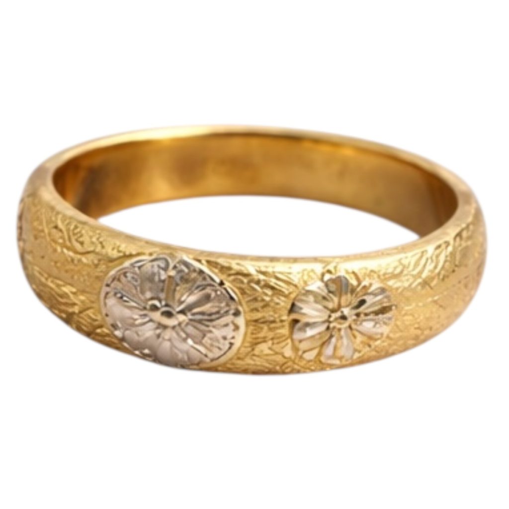 【函館市 K18/K18WG ヴィンテージリング コンビ 高価買取】