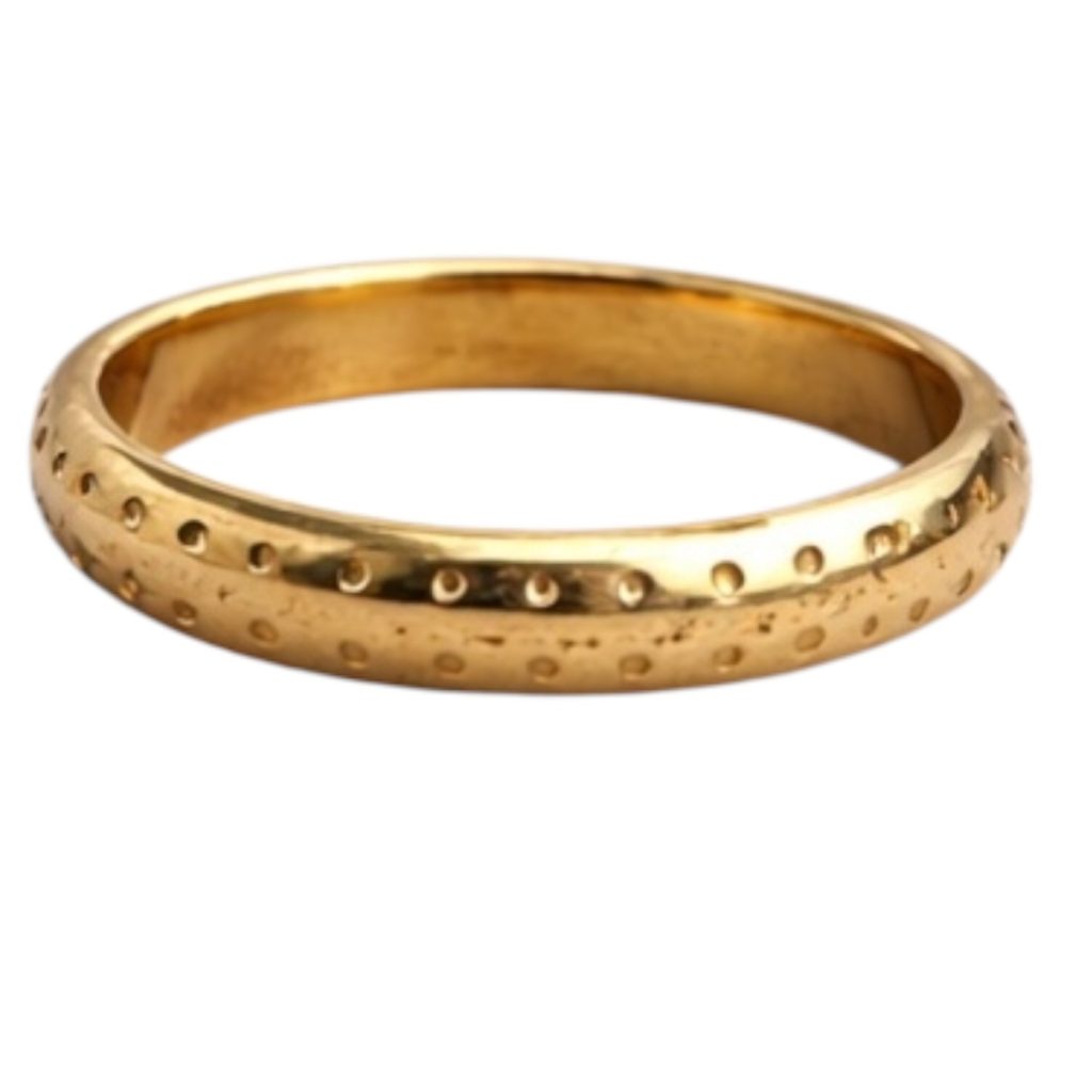 【函館市 K18リング ドットデザイン 地金リング 高価買取】