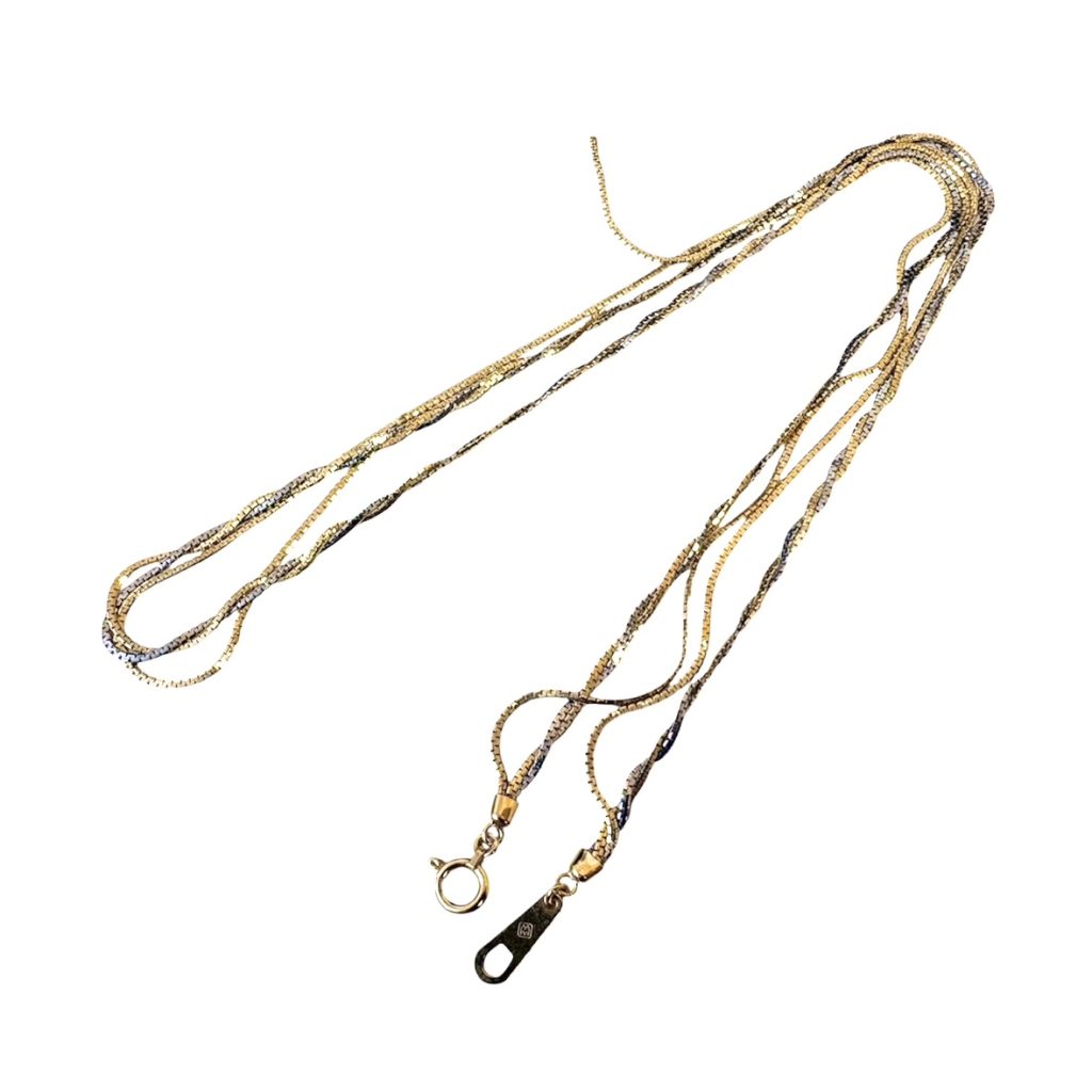 【K18 / Pt850 (金 / プラチナ)】千切れたネックレス