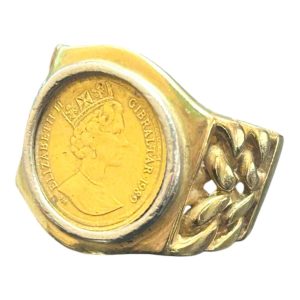 マン島　金貨　K18／Pt900コンビリング