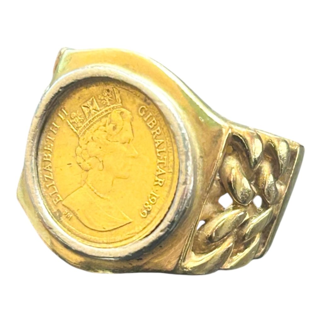 マン島　金貨　K18／Pt900コンビリング