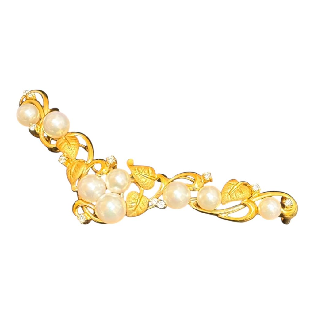 K18　金　ネックレストップ　パール付き