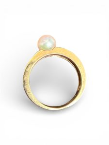 K18 パール付きリング