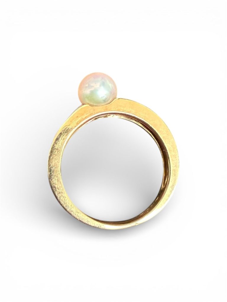 K18 パール付きリング