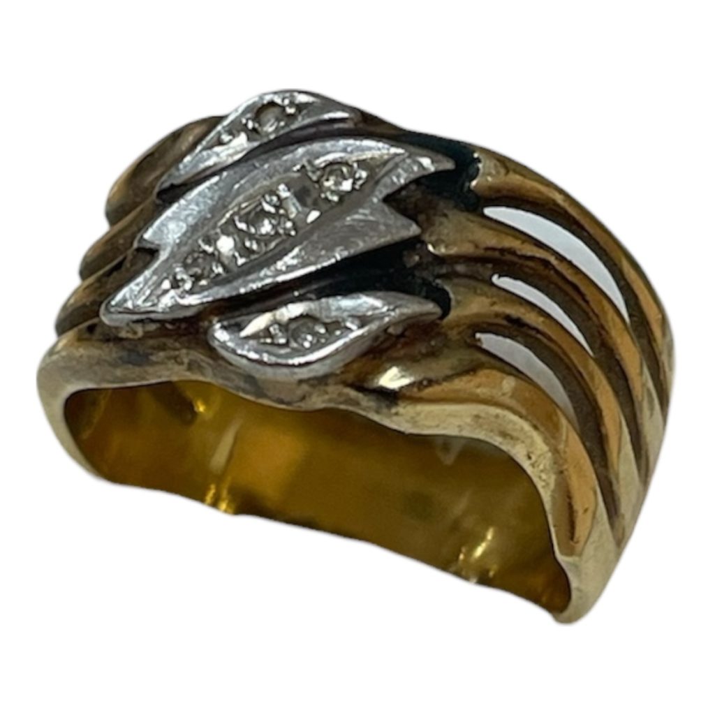 K18/Pt900 メレダイヤコンビリング