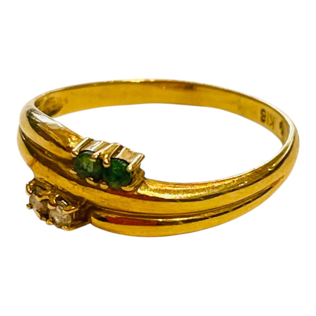 【貴金属】K18　(18金)　エメラルド付き　リング ジュエリー アクセサリー
