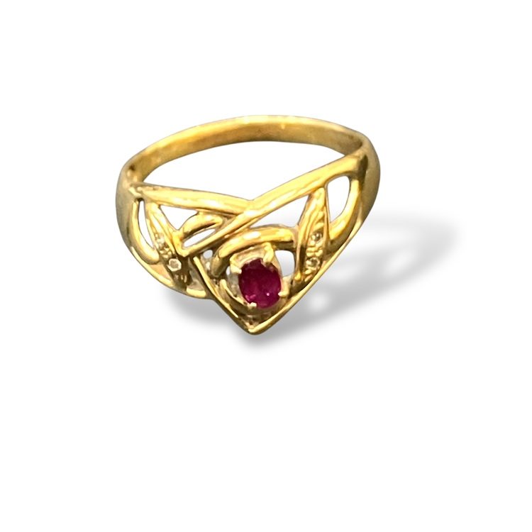 【ルビー メレダイヤ リング】K18 18金 750