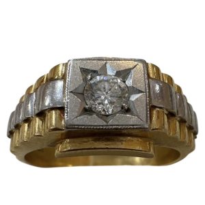 K18 ／ Pt900  コンビ ダイヤモンド 付き リング