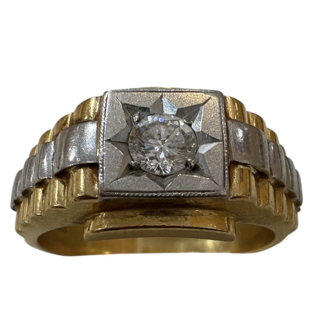 K18 ／ Pt900  コンビ ダイヤモンド 付き リング