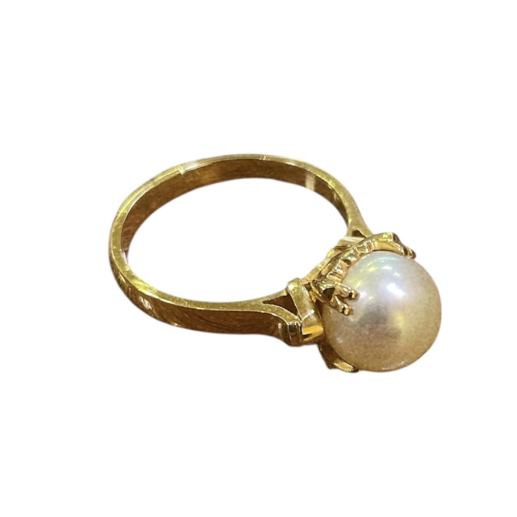 【K18 パール付きリング】